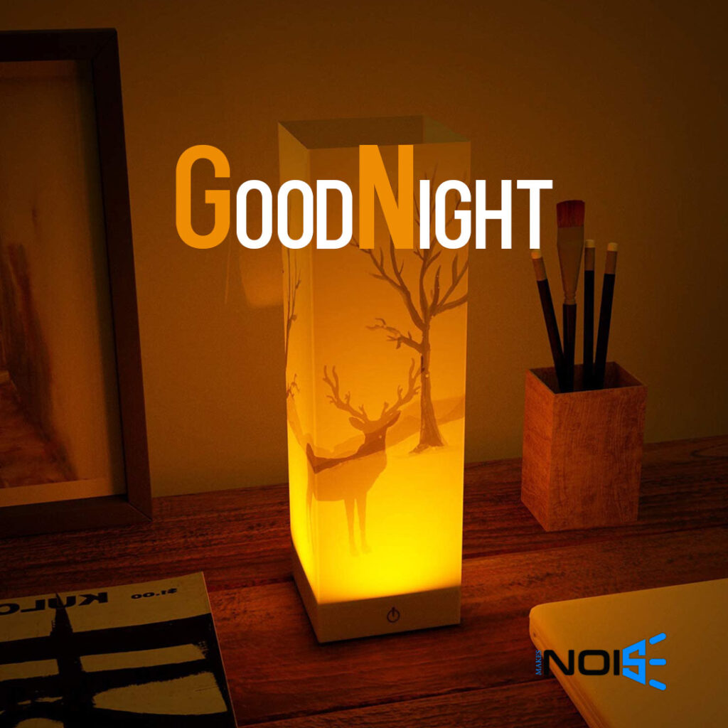 Good Night Pics for DP : Beautiful Lamp with Deer & Tree