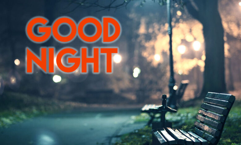 Good Night whatsapp dp pics : Street light & Bench in Dark Night