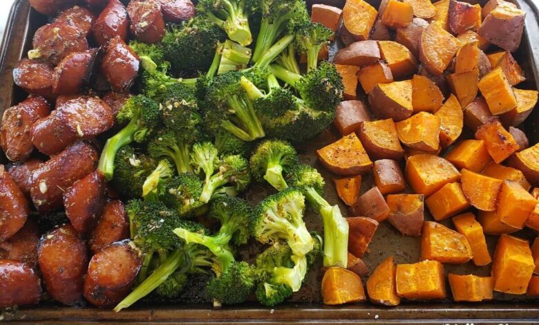 Photo of Sheet Pan Honey Garlic Smoked Sausage