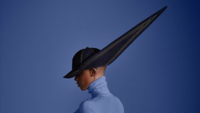 Photo of Stephen Jones and G-Star Raw collaborate to create couture denim hats