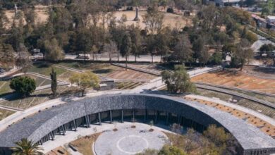 Photo of Erre Q Erre replaces parking lot with stone pavilion in Mexico City