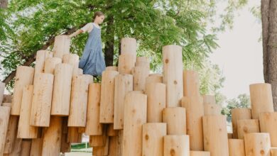 Photo of Dezeen Debate features log playground that “triggered long-lost memories”