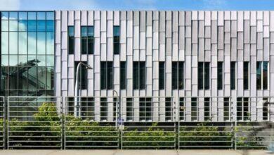 Photo of Textural metal skin wraps University of Washington building by Miller Hull