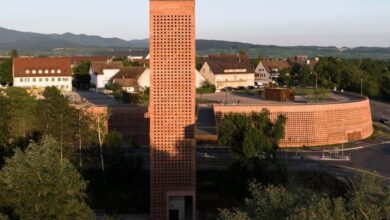 Photo of Mono Architekten tops perforated concrete car park with public plaza