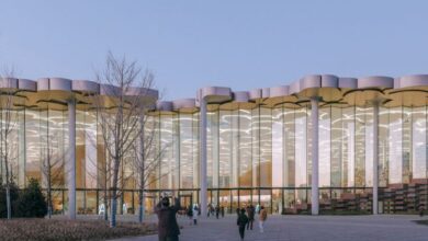 Photo of Snøhetta designs Beijing City Library to emulate tree canopy