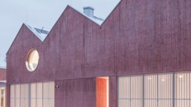 Photo of Steiner Architecture finishes sculptural Clinic in Anif with red concrete