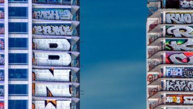 Photo of Trio of abandoned Los Angeles skyscrapers covered in graffiti